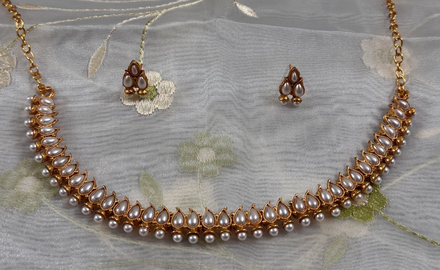 Gold Plated Mango Necklace Set - NG003